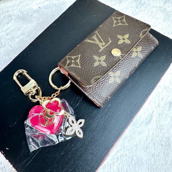 Louis Vuitton 5 key holder keychain Key Cles wallet VINTAGE custom - Picture 2 of 12